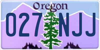 OR license plate 027NJJ
