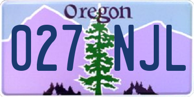 OR license plate 027NJL