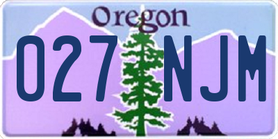 OR license plate 027NJM