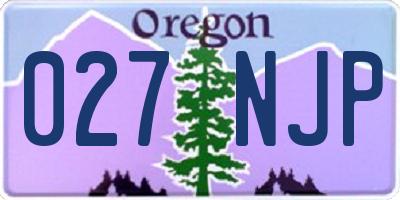 OR license plate 027NJP