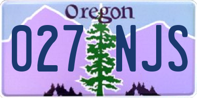 OR license plate 027NJS