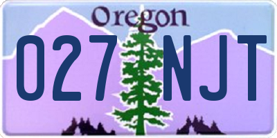 OR license plate 027NJT
