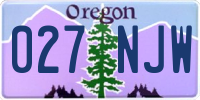 OR license plate 027NJW