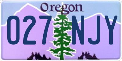 OR license plate 027NJY