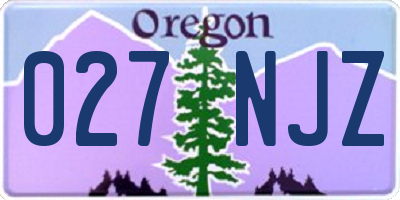 OR license plate 027NJZ