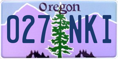 OR license plate 027NKI