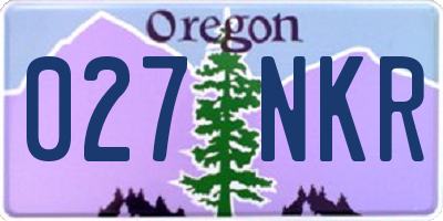 OR license plate 027NKR