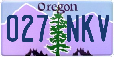 OR license plate 027NKV