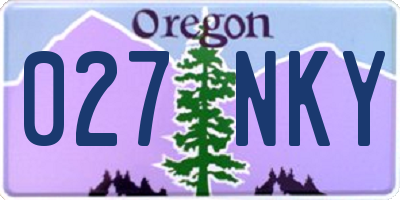 OR license plate 027NKY