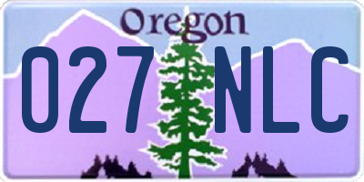 OR license plate 027NLC