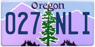 OR license plate 027NLI