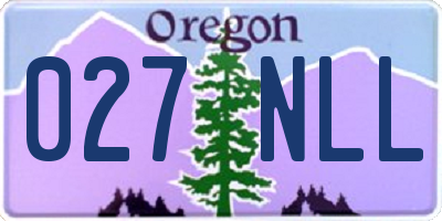 OR license plate 027NLL