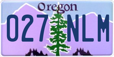 OR license plate 027NLM