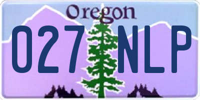 OR license plate 027NLP