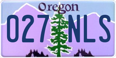 OR license plate 027NLS