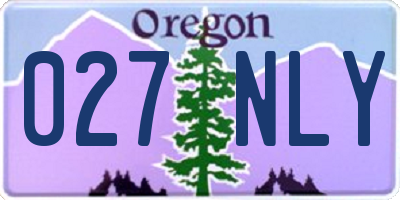 OR license plate 027NLY