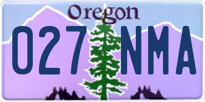 OR license plate 027NMA