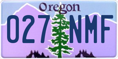 OR license plate 027NMF