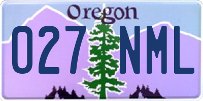 OR license plate 027NML