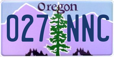 OR license plate 027NNC