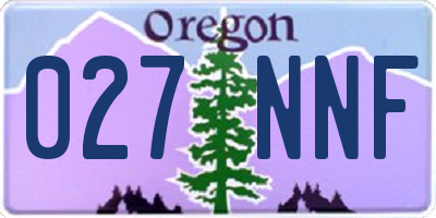 OR license plate 027NNF
