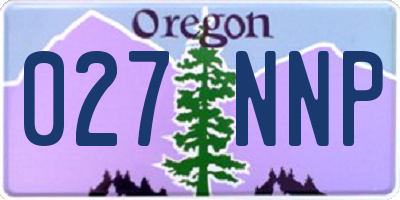 OR license plate 027NNP