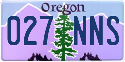 OR license plate 027NNS