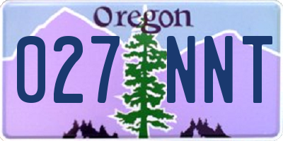 OR license plate 027NNT