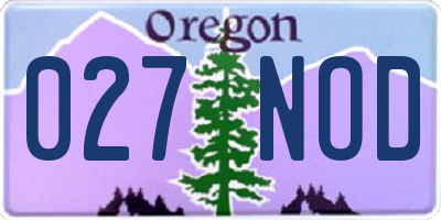 OR license plate 027NOD