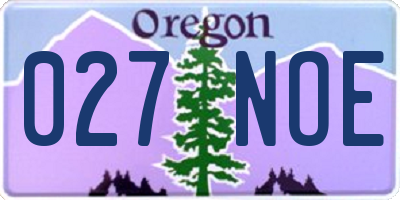 OR license plate 027NOE