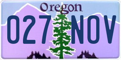 OR license plate 027NOV