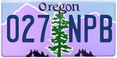 OR license plate 027NPB