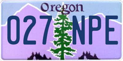OR license plate 027NPE