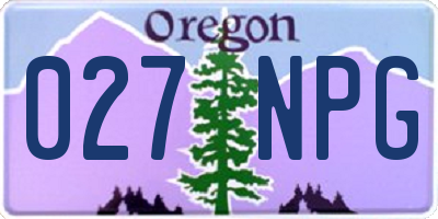 OR license plate 027NPG