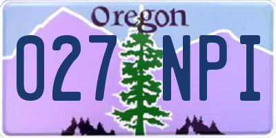 OR license plate 027NPI