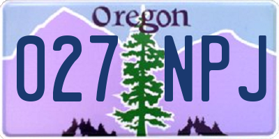 OR license plate 027NPJ