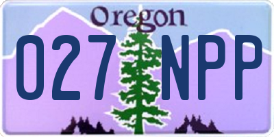 OR license plate 027NPP