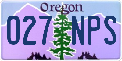 OR license plate 027NPS