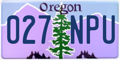 OR license plate 027NPU