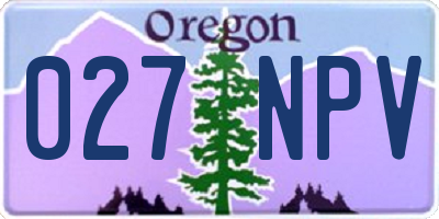 OR license plate 027NPV