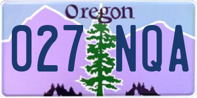 OR license plate 027NQA