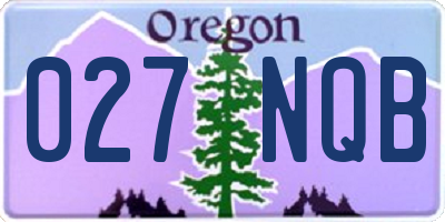 OR license plate 027NQB