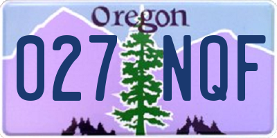 OR license plate 027NQF