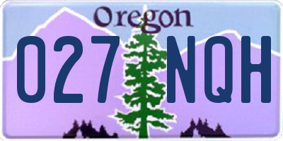OR license plate 027NQH