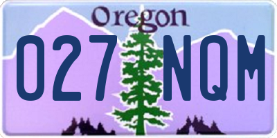 OR license plate 027NQM