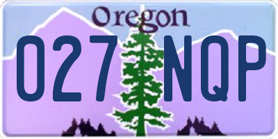 OR license plate 027NQP