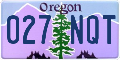 OR license plate 027NQT