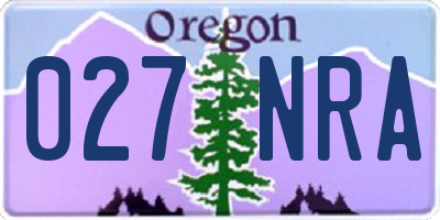 OR license plate 027NRA