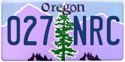 OR license plate 027NRC