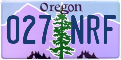 OR license plate 027NRF